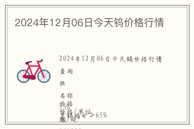 2024年12月06日今天鎢價(jià)格行情