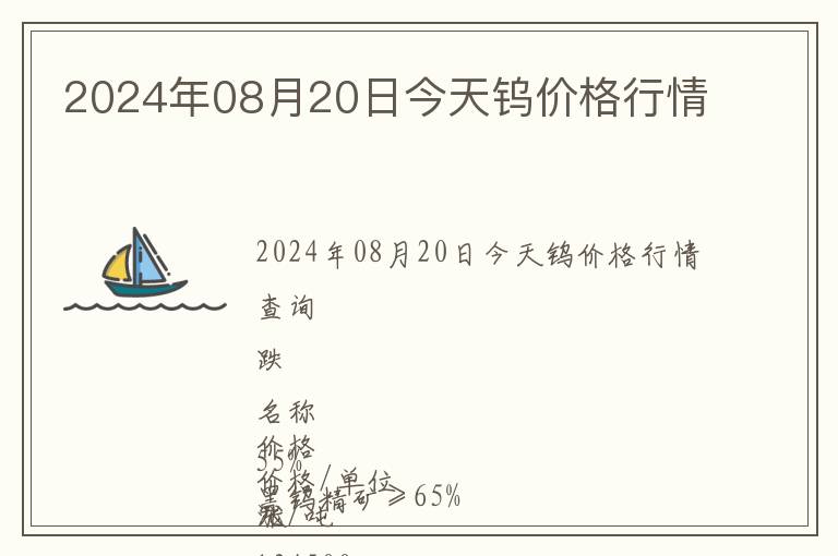 2024年08月20日今天鎢價(jià)格行情