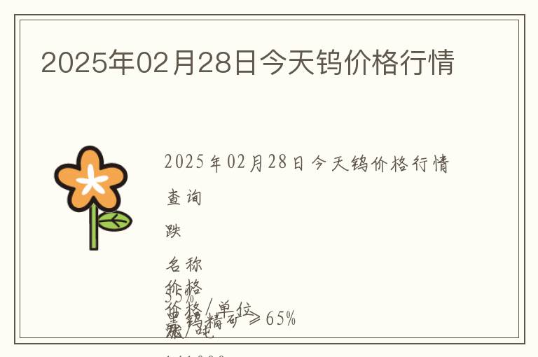 2025年02月28日今天鎢價(jià)格行情