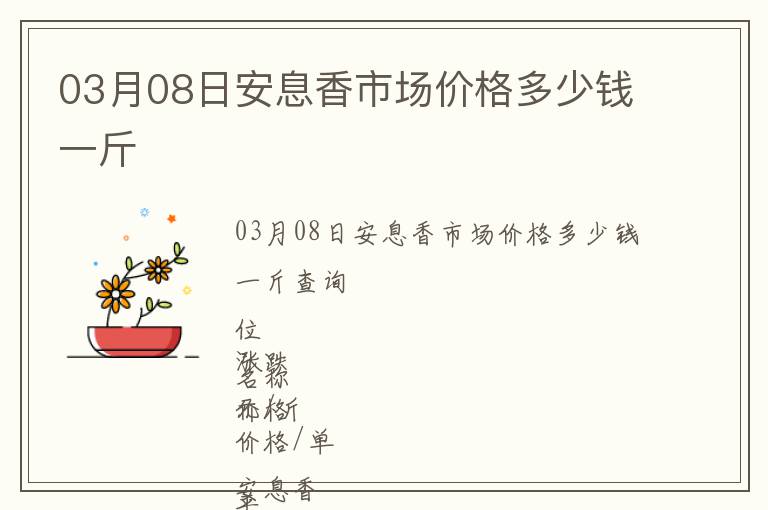 03月08日安息香市場價格多少錢一斤