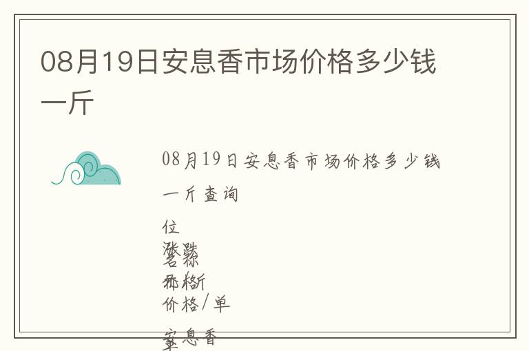 08月19日安息香市場價格多少錢一斤