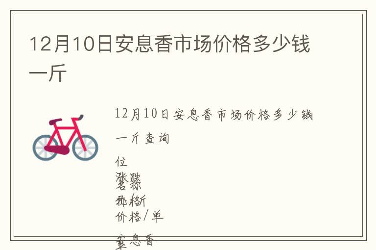 12月10日安息香市場價格多少錢一斤