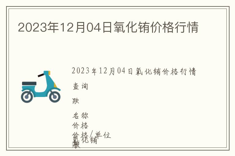 2023年12月04日氧化銪價(jià)格行情