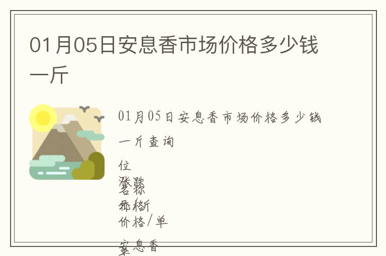 01月05日安息香市場價格多少錢一斤