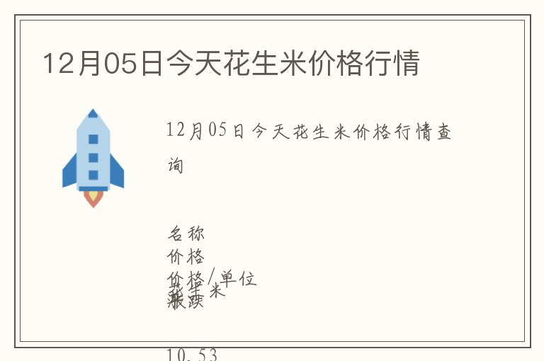 12月05日今天花生米價(jià)格行情