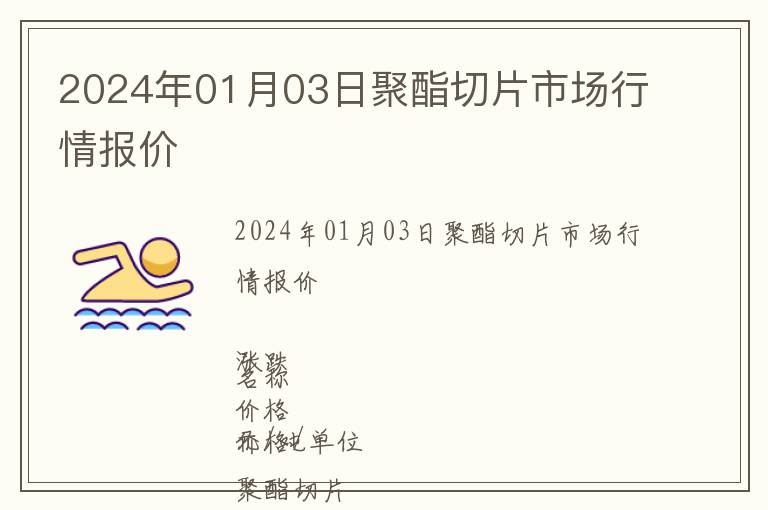 2024年01月03日聚酯切片市場行情報(bào)價
