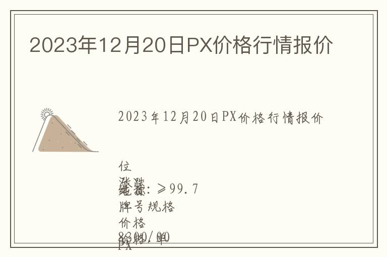 2023年12月20日PX價格行情報價