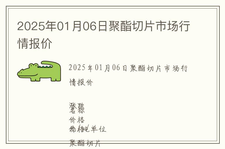 2025年01月06日聚酯切片市場行情報價