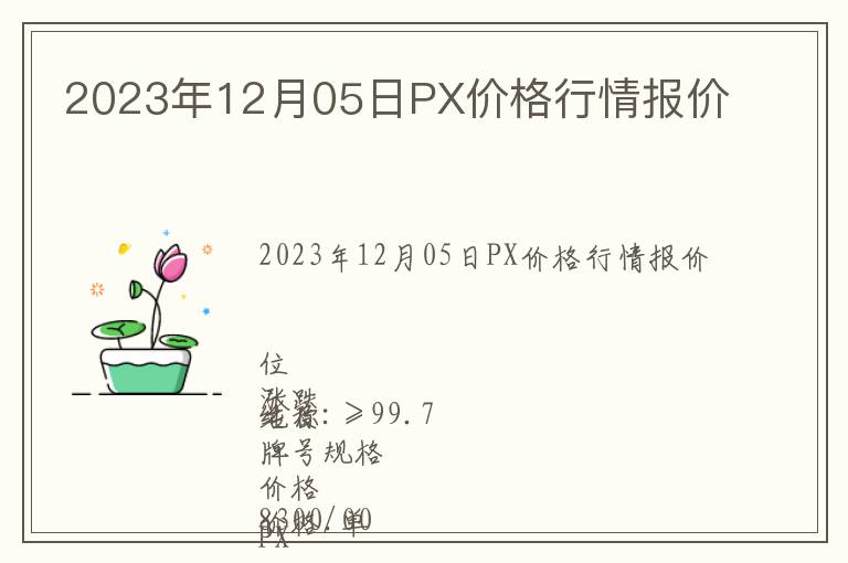 2023年12月05日PX價(jià)格行情報(bào)價(jià)