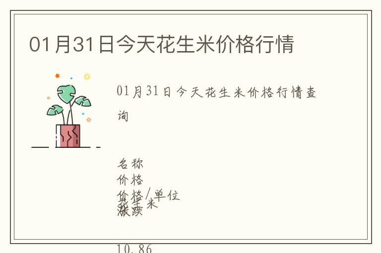 01月31日今天花生米價(jià)格行情