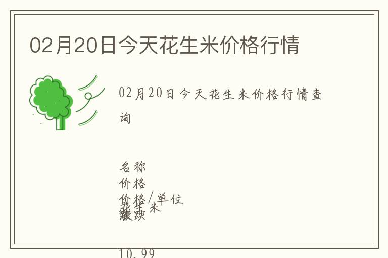 02月20日今天花生米價格行情