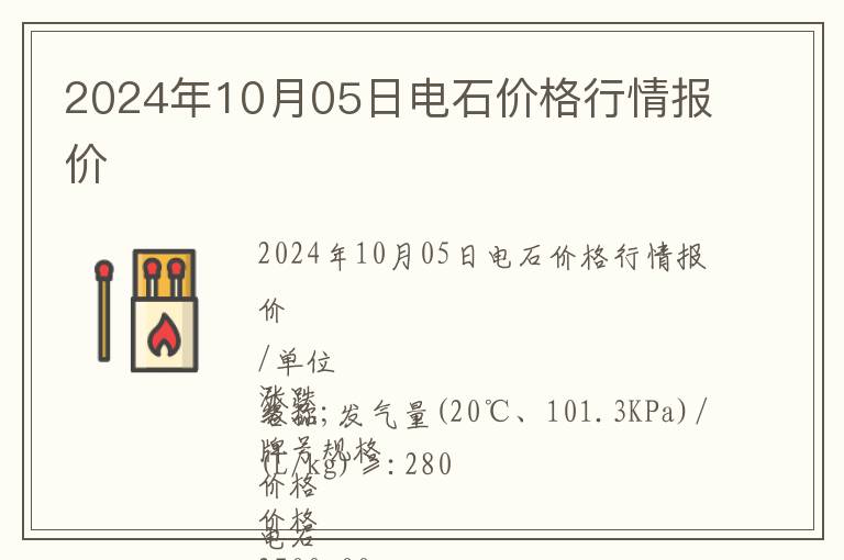 2024年10月05日電石價格行情報價