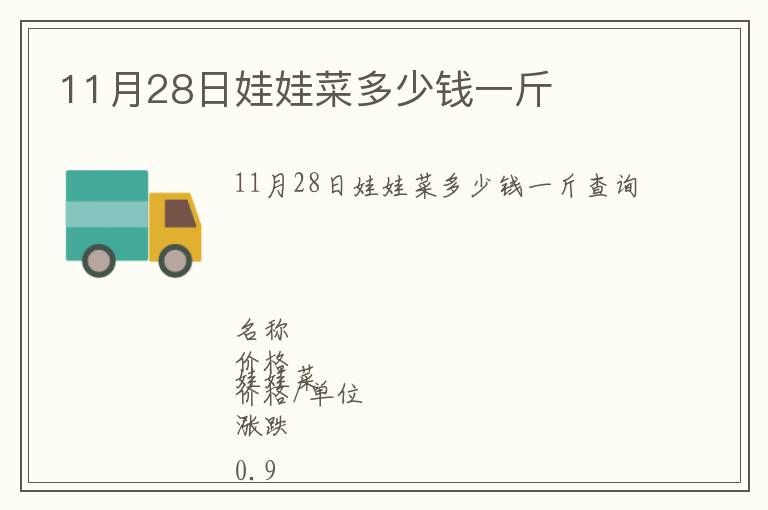 11月28日娃娃菜多少錢一斤