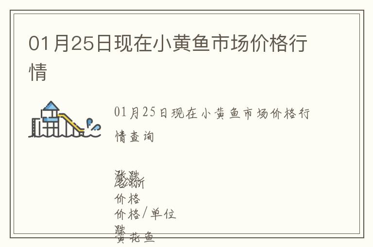 01月25日現在小黃魚市場價格行情