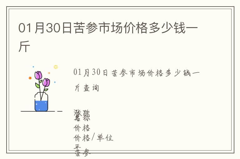 01月30日苦參市場價格多少錢一斤