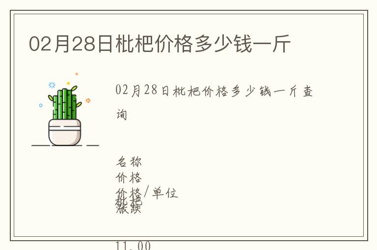02月28日枇杷價格多少錢一斤