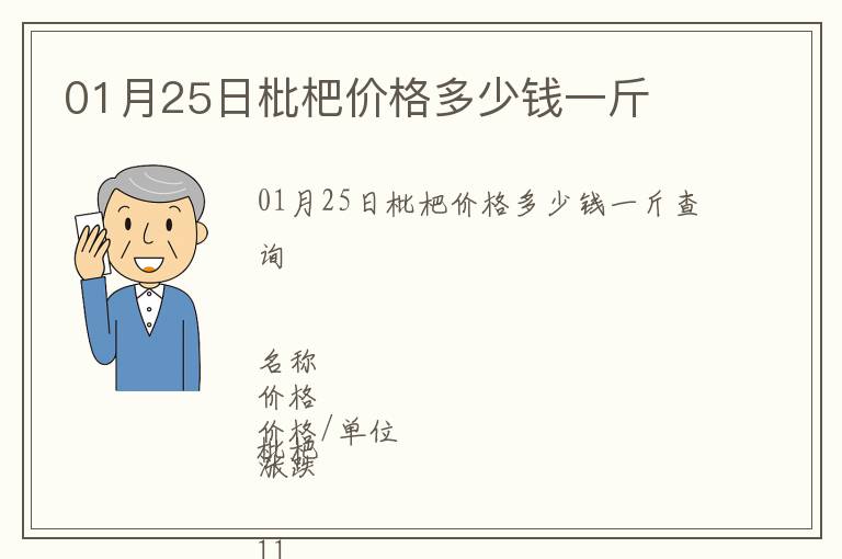 01月25日枇杷價(jià)格多少錢一斤