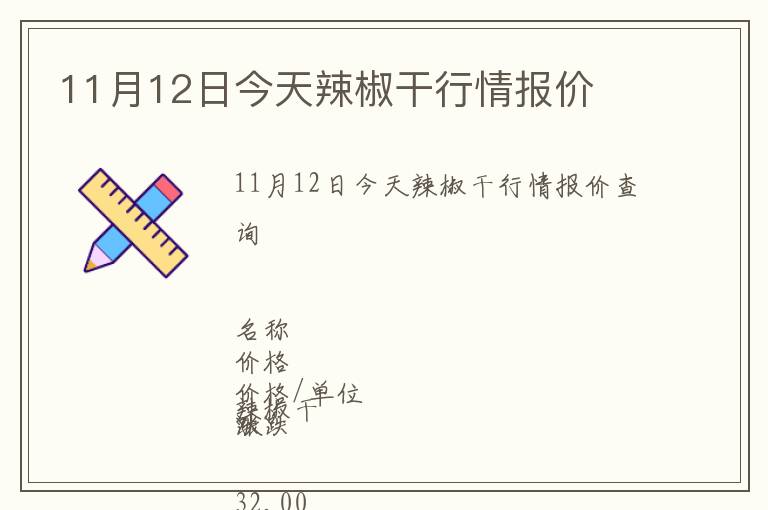 11月12日今天辣椒干行情報價