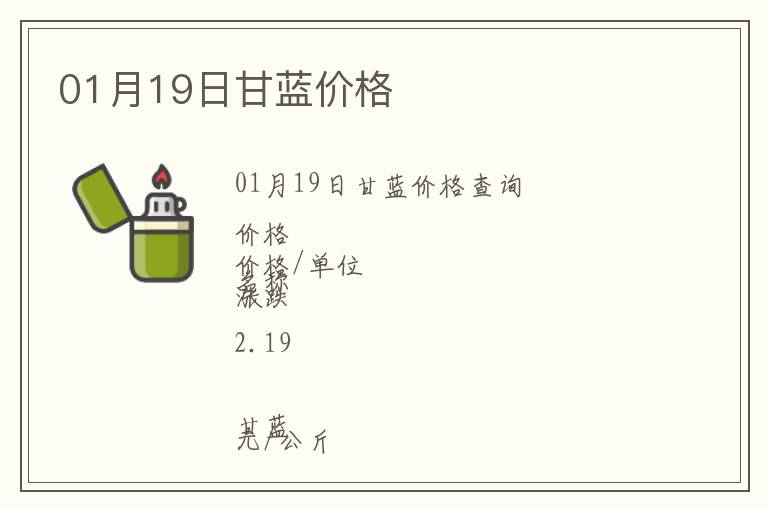 01月19日甘藍(lán)價格
