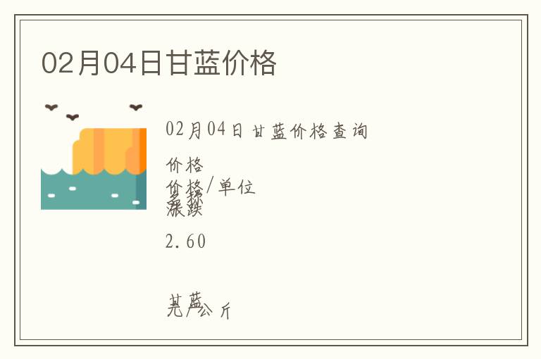 02月04日甘藍(lán)價(jià)格