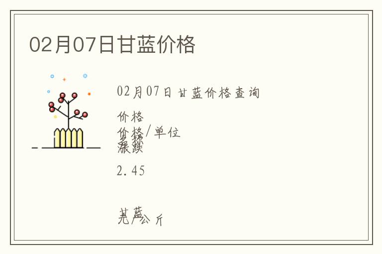 02月07日甘藍價格