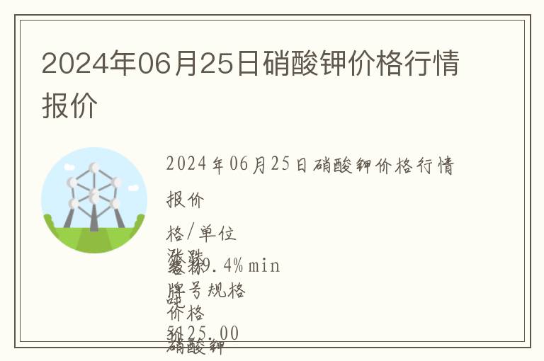 2024年06月25日硝酸鉀價(jià)格行情報(bào)價(jià)