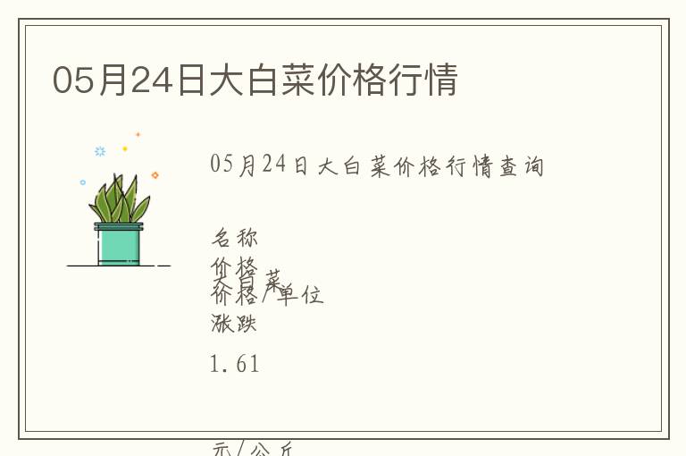 05月24日大白菜價(jià)格行情