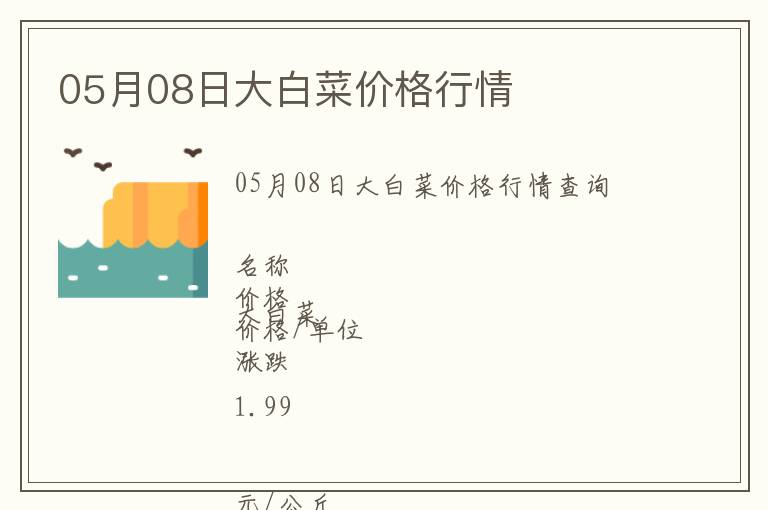 05月08日大白菜價格行情