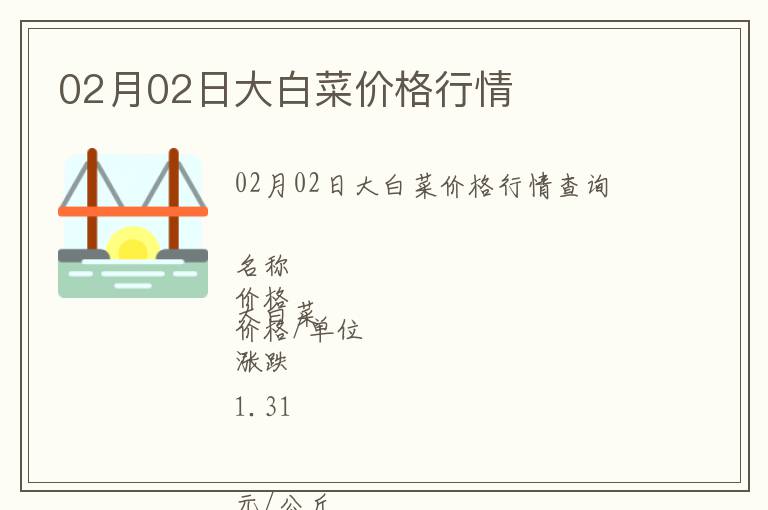 02月02日大白菜價格行情