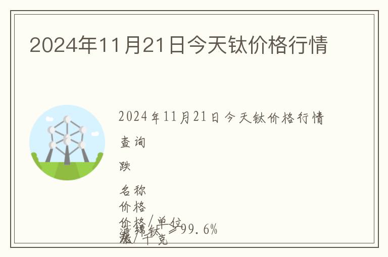 2024年11月21日今天鈦價(jià)格行情