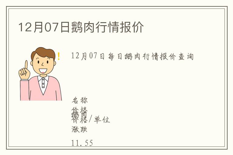 12月07日鵝肉行情報(bào)價(jià)