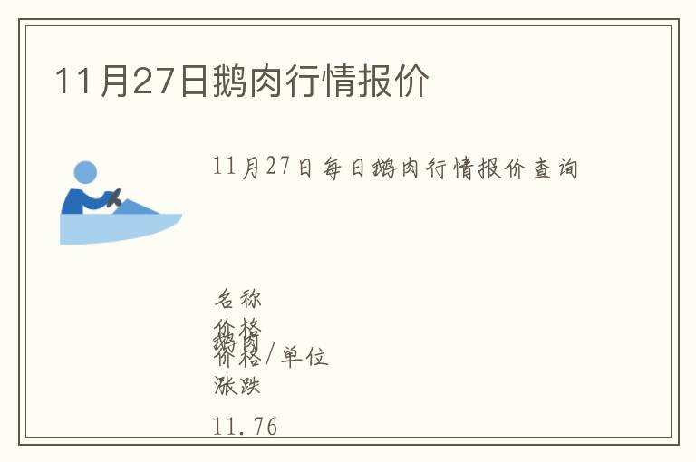 11月27日鵝肉行情報(bào)價(jià)
