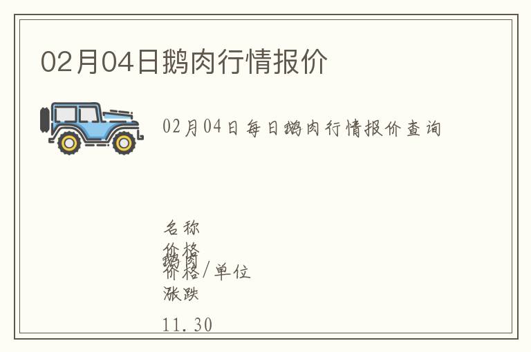 02月04日鵝肉行情報價