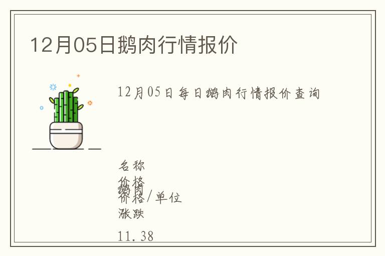 12月05日鵝肉行情報(bào)價(jià)