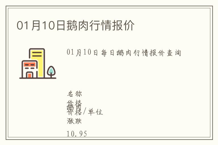 01月10日鵝肉行情報價