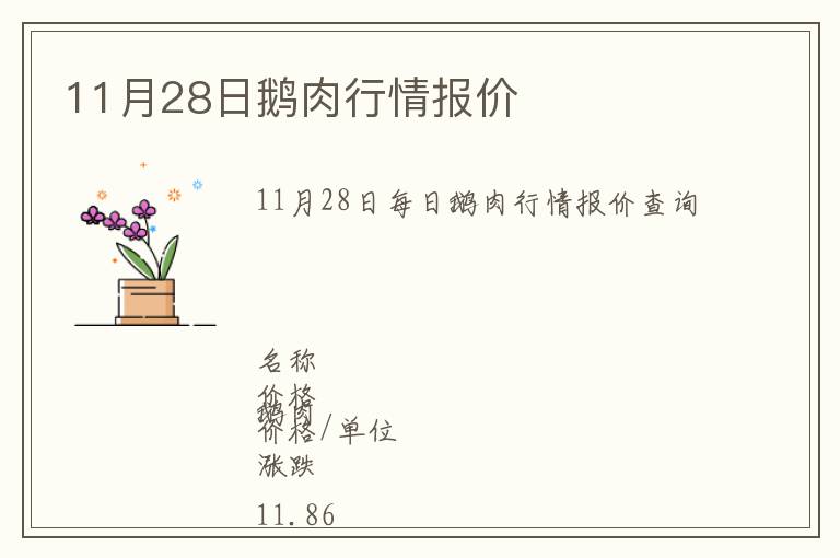11月28日鵝肉行情報(bào)價(jià)