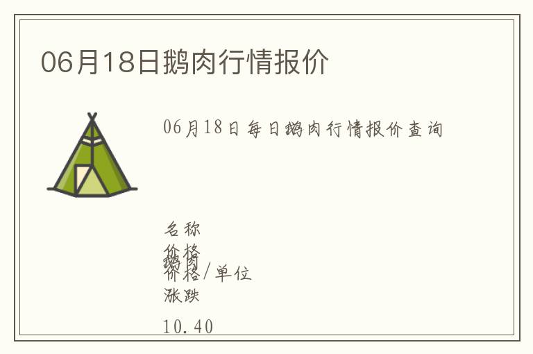 06月18日鵝肉行情報價