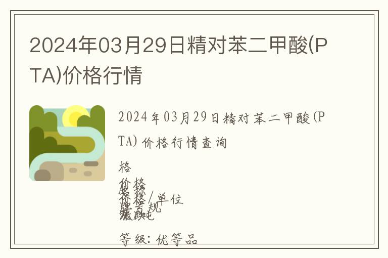 2024年03月29日精對苯二甲酸(PTA)價格行情