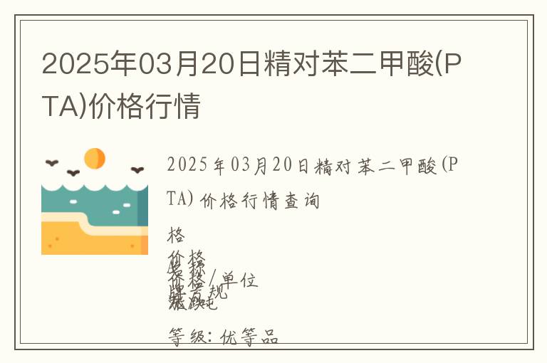 2025年03月20日精對苯二甲酸(PTA)價格行情