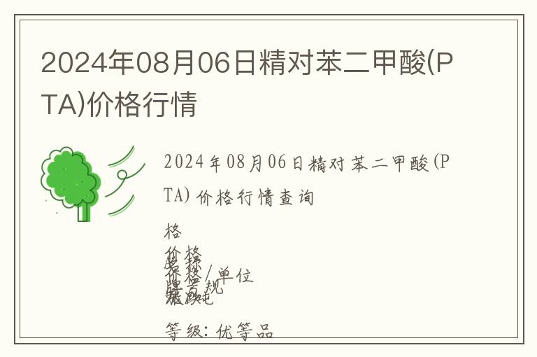 2024年08月06日精對(duì)苯二甲酸(PTA)價(jià)格行情