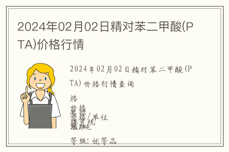 2024年02月02日精對苯二甲酸(PTA)價格行情