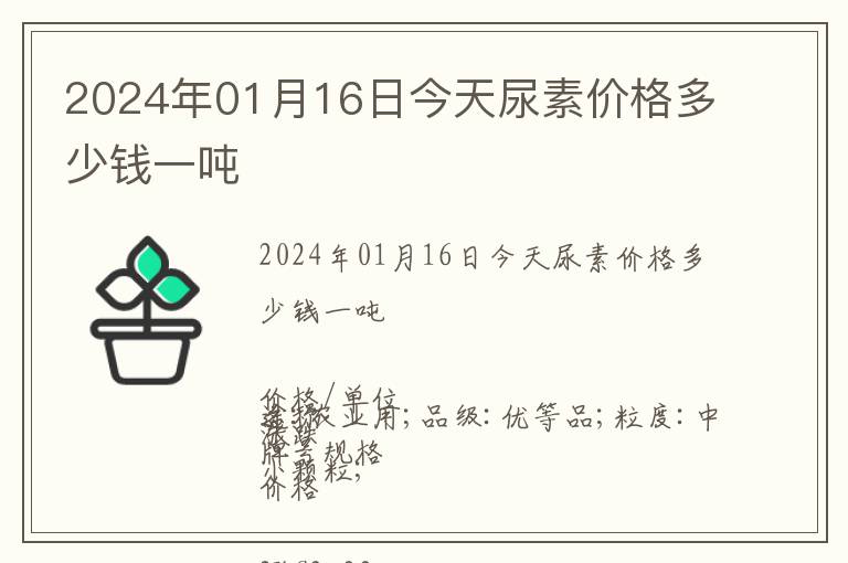 2024年01月16日今天尿素價(jià)格多少錢(qián)一噸