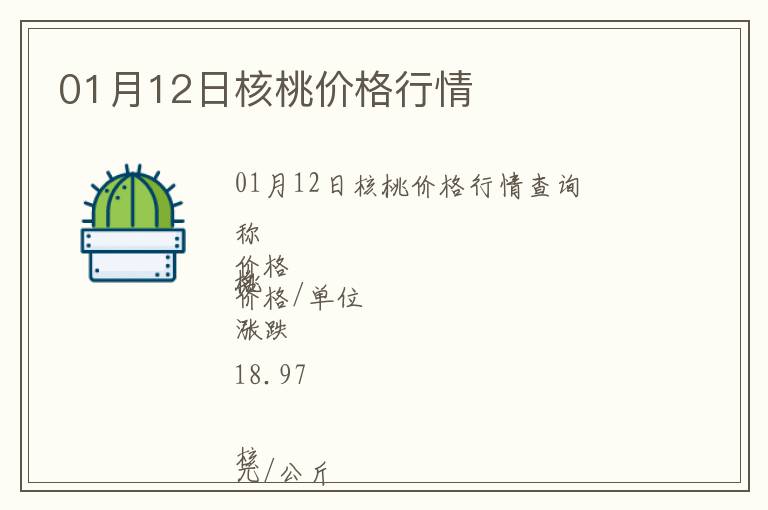 01月12日核桃價(jià)格行情