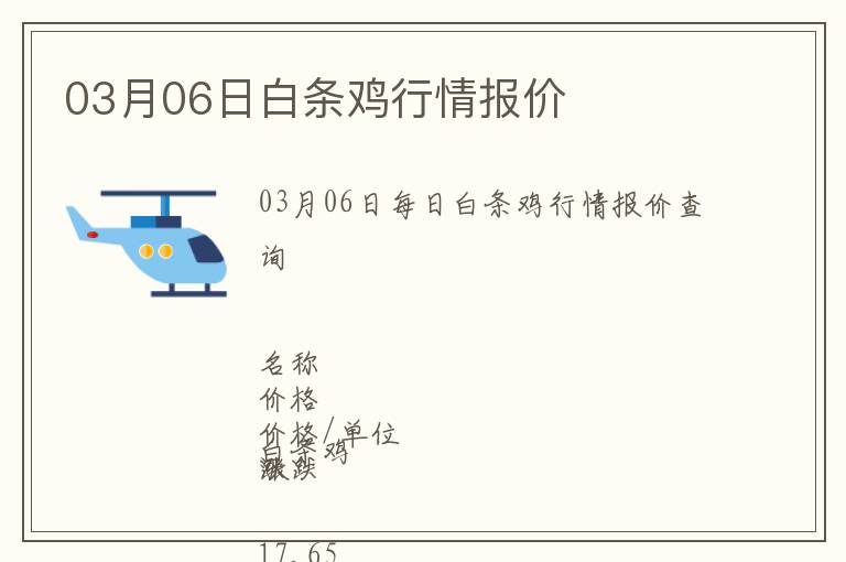 03月06日白條雞行情報價