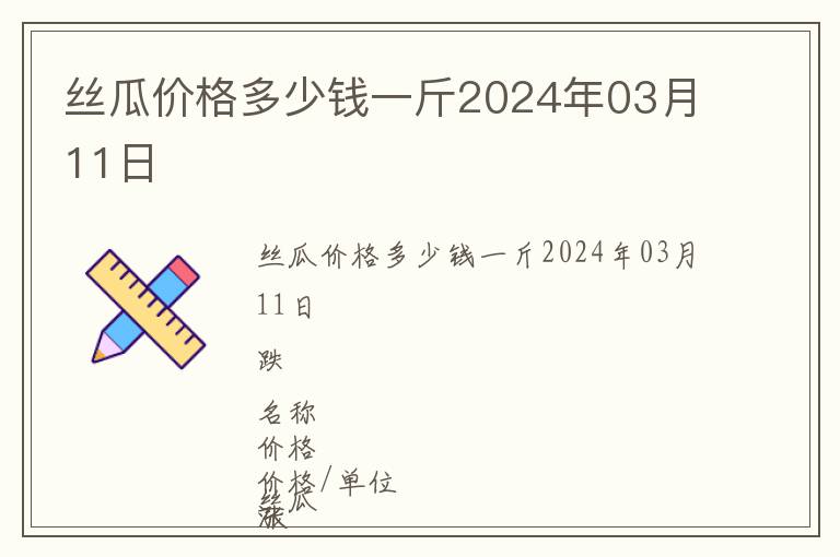 絲瓜價(jià)格多少錢一斤2024年03月11日