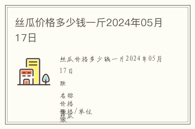 絲瓜價(jià)格多少錢一斤2024年05月17日