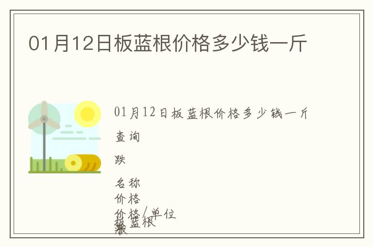 01月12日板藍(lán)根價格多少錢一斤