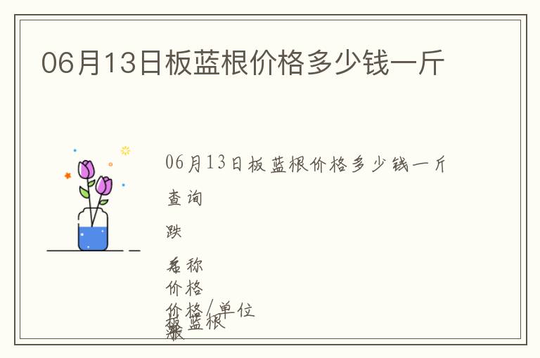 06月13日板藍根價格多少錢一斤