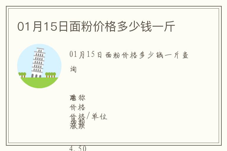 01月15日面粉價(jià)格多少錢一斤