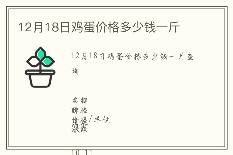 12月18日雞蛋價(jià)格多少錢一斤